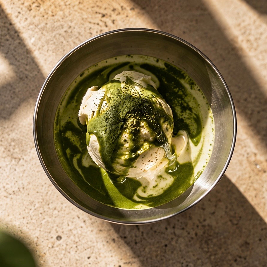 Vanilla matcha affogato